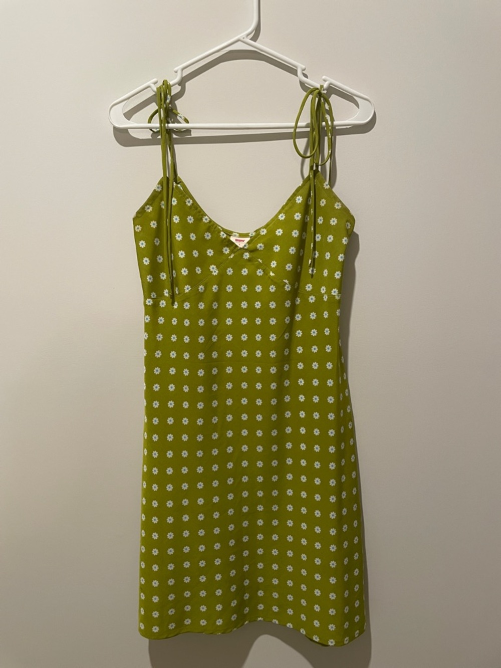 Levi's Green Daisy Print Mini Dress with Tie Straps - Picture 5 of 8